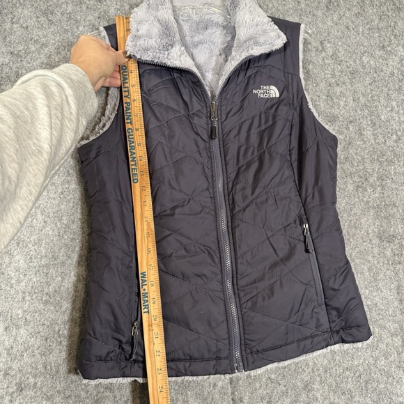 The North Face Reversible Quilted Fleece Vest Womens Small Purple Mossbud Swirl - Picture 9 of 13